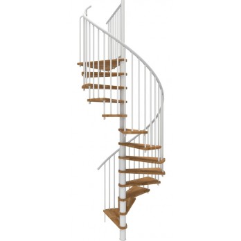 Spiralne montažne stepenice Spiral Smart Ø 140 bijelo / hrast