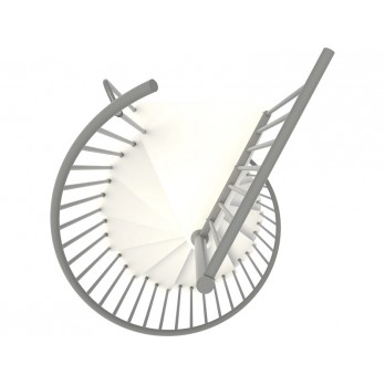 Spiralne montažne stepenice Spiral Smart Ø 140 sivo / bijelo