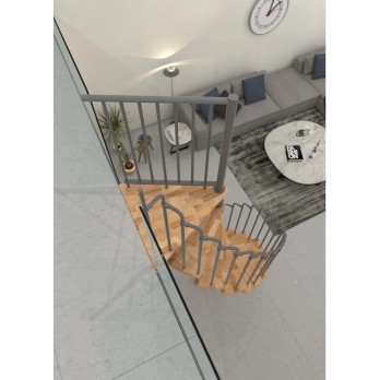 Spiralne montažne stepenice Paris 140 sivo / bukva 27581
