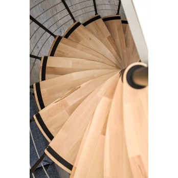 Spiralne montažne podesive stepenice Helios  crno / bukva