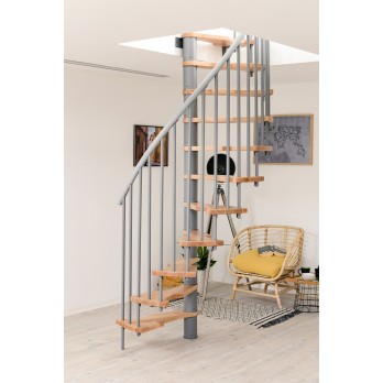 Spiralne montažne stepenice Metallica Smart 130/78 sivo / bukva