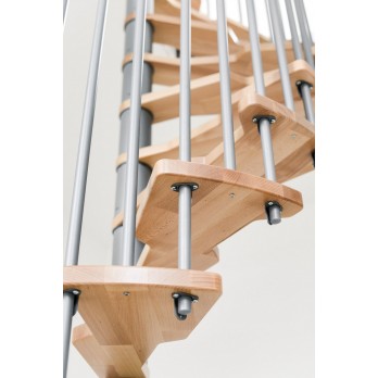 Spiralne montažne stepenice Metallica Smart 130/78 sivo / bukva