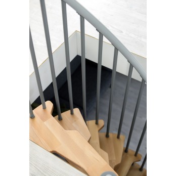 Spiralne montažne stepenice Metallica Smart 130/78 crno / bukva