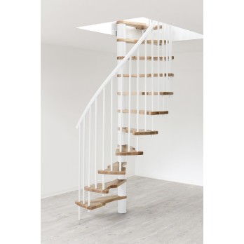 Spiralne montažne stepenice Metallica Smart 130/78 bijelo / bukva