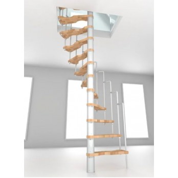 Spiralne montažne stepenice Suono 140/78 bijelo / bukva