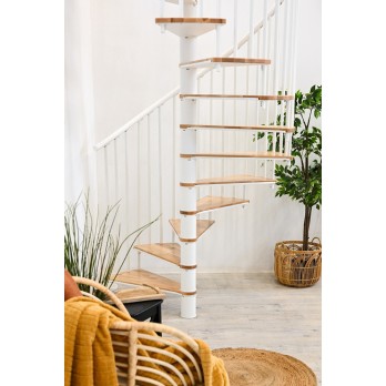 Spiralne montažne stepenice Switch 160 bijelo / bukva brajcana u orah