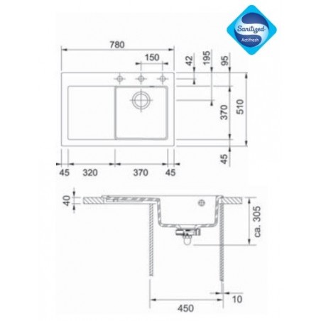Franke MTK 611-78 sudoper Mythos, KERAMIKA desni ocj