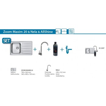 SET Alveus Zoom Maxim 20 sudoper + Nela slavina + AllShine