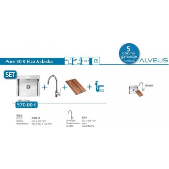 SET Alveus Pure 30 sudoper + Elza slavina + daska
