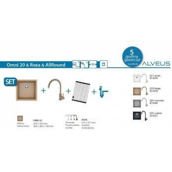 SET Alveus Omni 20 sudoper + Roxa slavina + AllRound podloga za sušenje