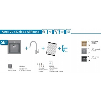SET Alveus Atrox 20 sudoper + Delos slavina + AllRound podloga za sušenje