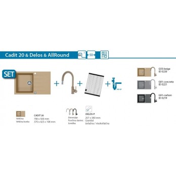SET Alveus Cadit 20 sudoper + Delos slavina + AllRound podloga za sušenje