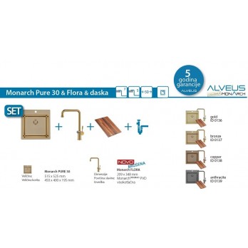 SET Alveus Monarch Pure 30 sudoper + Flora slavina + DASKA I SIFON