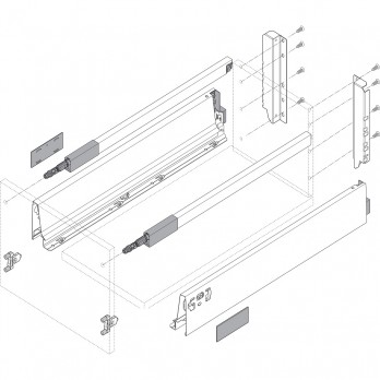 BLUM TANDEMBOX antaro SET visina D-reling, BLUMOTION M,30kg, ND 400, svil.bijela