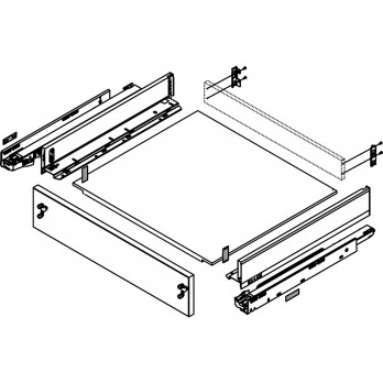 BLUM LEGRABOX pure SET visina M, BLUMOTION S, 40kg ND 600, karbon crna