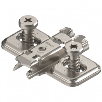 BLUM CLIP podložna pločica duga rupa, čelik, Euro vijci, razmak 0 mm