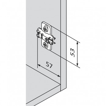 BLUM CLIP podložna pločica duga rupa, čelik, Euro vijci, razmak 0 mm