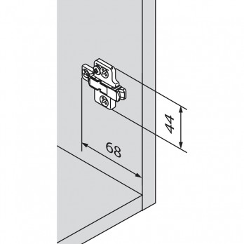 BLUM CLIP podložna pločica, cink, euro vijak, razmak 0 mm