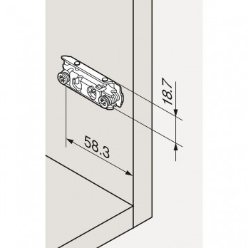 BLUM CLIP ekscentar podložna pločica ravna, čelik, euro vijak, razmak 0 mm