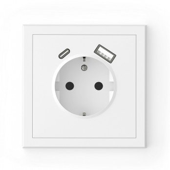Commel Adria - schuko utičnica s USB A+C, s vijčanim stezaljkama bijela 043-519