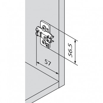 BLUM CLIP podložna pločica, ONYX EXPANDO za dvostr.pričvr.,ekscentar,razmak 0 mm