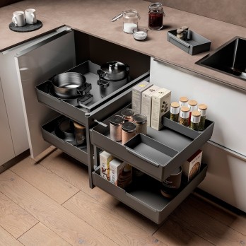 Gollinucci kutna košara za element 400 mm soft Sous-Chef - orion siva 070CO401PZ
