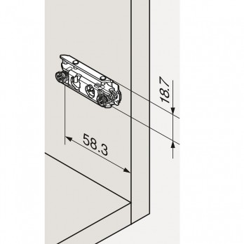 BLUM CLIP ONYX ekscentar podložna pločica ravna, čelik, utiskivanje, razmak 0 mm