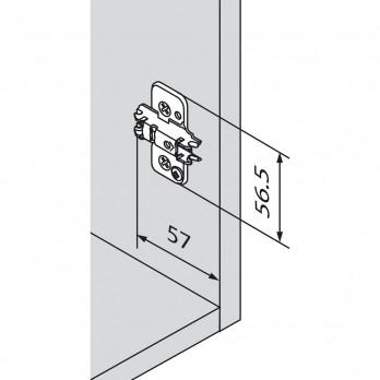 BLUM CLIP ONYX ekscentar podložna pločica, čelik, vijci, razmak 3 mm