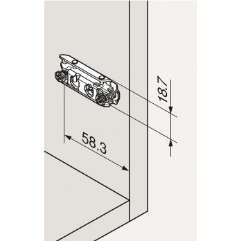 BLUM CLIP ONYX ekscentar podložna pločica ravna, čelik, EXPANDO, razmak 3 mm