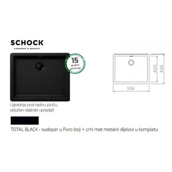 Schock GREENWICH N-100 Total black podgradni sudoper