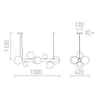 Rendl Light KASSANDRA viseća svijetiljka 230V G9 8x6W