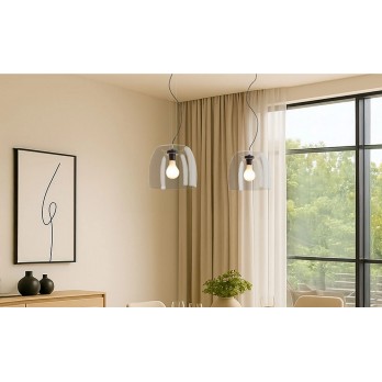 Rendl Light ORLANDO 35 viseća svjetiljka prozirno staklo/crna 230V LED E27 24W