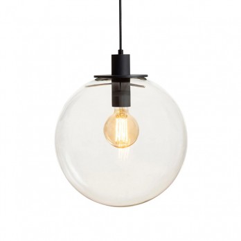 Rendl Light BOULDER 30 viseća svjetiljka prozirno staklo/crna 230V LED E27 15W