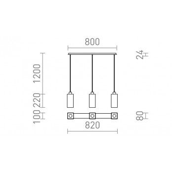 Rendl Light LIZ III 80 viseća svjetiljka opalno staklo/krom 230V LED E27 3x15W