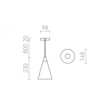 Rendl Light HEIDI viseća svjetiljka beton/drvo 230V LED E27 11W