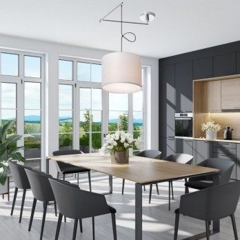 Rendl Light BROADWAY viseća svjetiljka s ramenom bijela krom 230V LED E27 15W