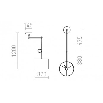 Rendl Light BROADWAY viseća svjetiljka s ramenom bijela krom 230V LED E27 15W