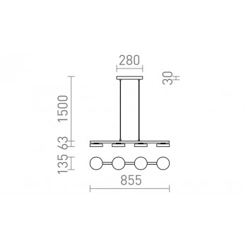 Rendl Light ARETHA IV viseća svjetiljka crna 230V LED 4x12W 3000K
