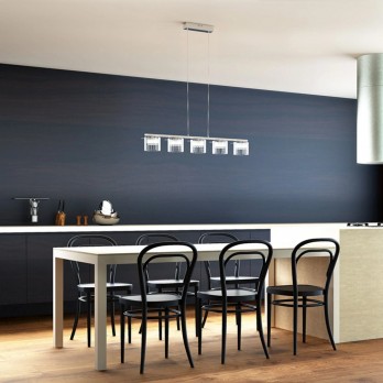 Rendl Light ESTRA V viseća svjetiljka bijela prozirno staklo 230V LED 5x5W 3000K