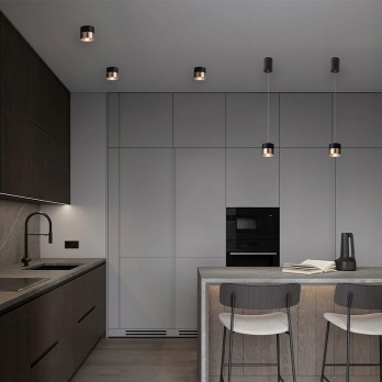 Rendl Light JUNIPER viseća svjetiljka podesiva po visini crna/zlatna 230V LED 15W 30° 3000K