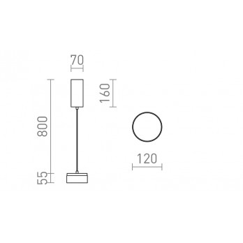 Rendl Light SFERA DIMM viseća svjetiljka bijela 230V LED 15+9W 3000K