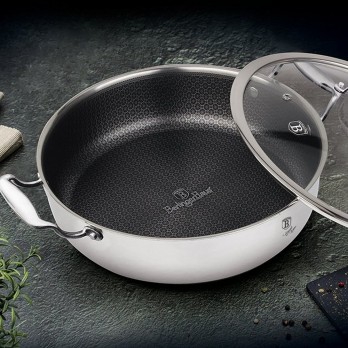 Berlinger Haus Hexagon 28x7,5 (3D inox matrica) non-stick niski lonac s poklopcem