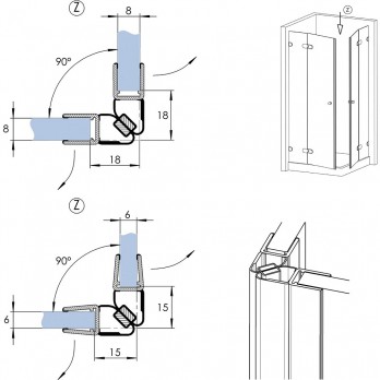 REHAU brtva za vrata tuš kabine magnetna 90°, za 6-8mm, 2500mm,plastika prozirna