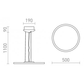 Rendl Light MONETA DIMM viseća svjetiljka bijela 230V LED 36W 3000K