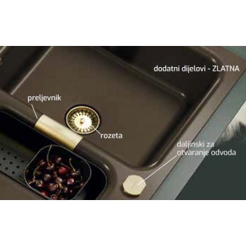 Schock 400094WGO metalni dijelovi Cristalite sudopera u zlatnom dizajnu