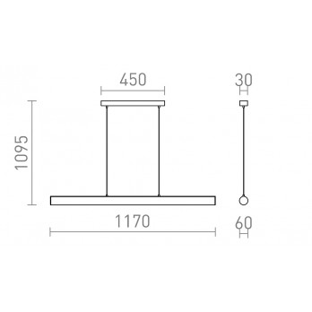 Rendl Light RIVIER LED I viseća svjetiljka crna/mliječni akril 230V LED 24W 3000K
