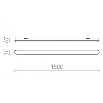 Rendl Light TRIDENT PRO 150 tijelo siva mat akril 230V LED 60W IP65 4000K
