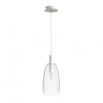 Rendl Light BELLINI L E14 viseća svjetiljka bijela prozirno staklo 230V LED E14 15W
