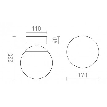 Rendl Light BOLLY 17 stropna svjetiljka opalno staklo/krom 230V LED E27 11W IP44