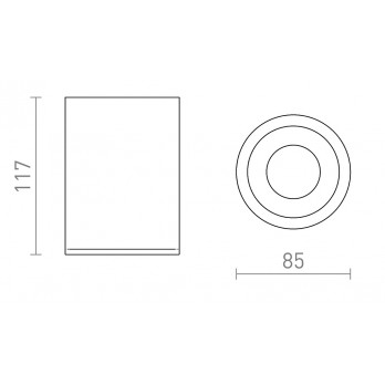 Rendl Light EILEEN stropna svjetiljka crna 230V LED GU10 7W IP65